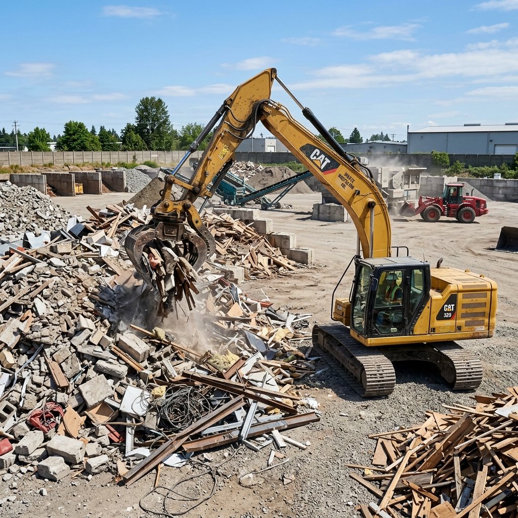 Commercial Recycling Excavator sorting